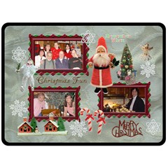 Vintage Christmas santa old fashioned fleece blanket white (4 styles) - Fleece Blanket (Large) Vintage Christmas santa old fashioned fleece blanket white (4 styles) - Fleece Blanket (Large)