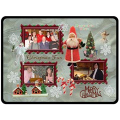 Vintage Christmas santa old fashioned fleece blanket white - Fleece Blanket (Large)