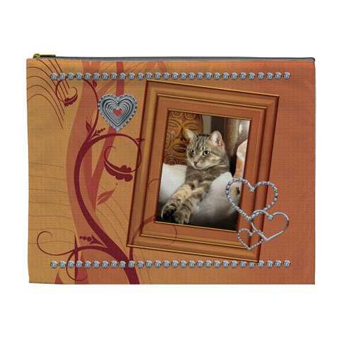 Copper, Chrome & Diamonds Xl Cosmetic Bag By Lil Front