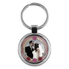 Romantic Pink Keychain - Key Chain (Round)