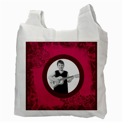 Fantasia Pnk Swirls Guitar Man Recycle Bag 2 Sides By Catvinnat Back
