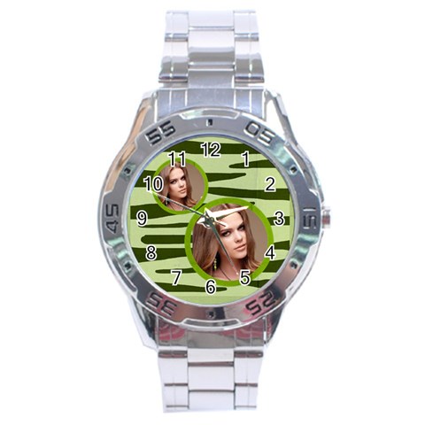 Stainless Analogue Green A1 Twin Frame Camo Watch By Catvinnat Front