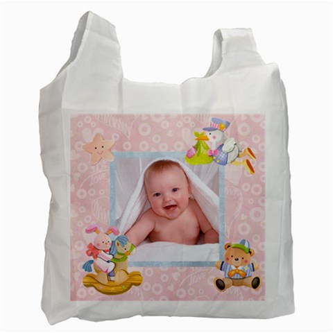 Blanky Bunny Newborn Baby Pink Recycle Bag 2 Sides By Catvinnat Front