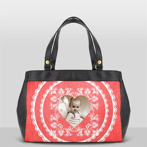 Lacy Heart Red Valentines Oversized Office Bag 2 By Catvinnat Back