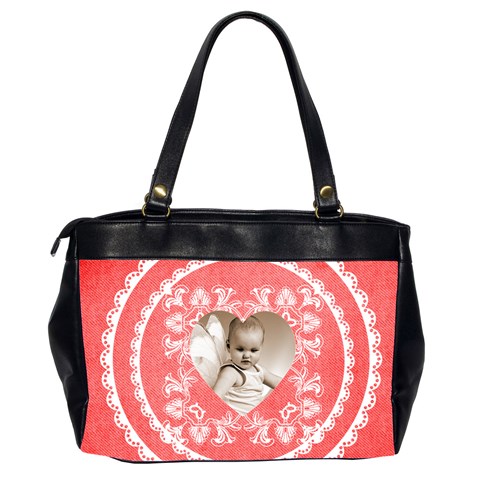 Lacy Heart Red Valentines Oversized Office Bag 2 By Catvinnat Back