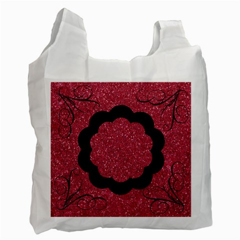 Shiny Red Swirls Recycle Bag By Jen Front