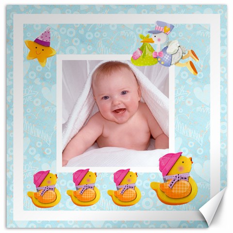 Blanky Bunny Ducks In A Row Nursery Canvas 20 X 20 By Catvinnat 19 x19.27  Canvas - 1