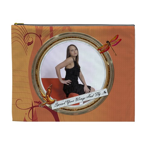 Spread Your Wings And Fly Xl Cosmetic Bag By Lil Front