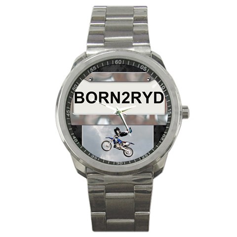 Born To Ride Sport Metal Watch By Lil Front
