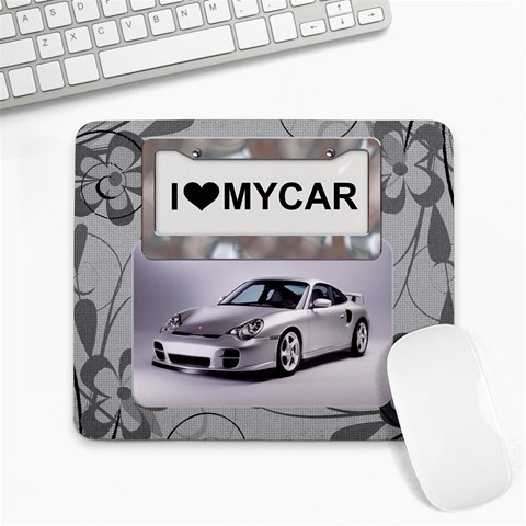I Love My Car Large Mousepad By Lil Front