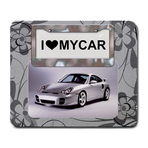 I Love My Car Large Mousepad By Lil Front