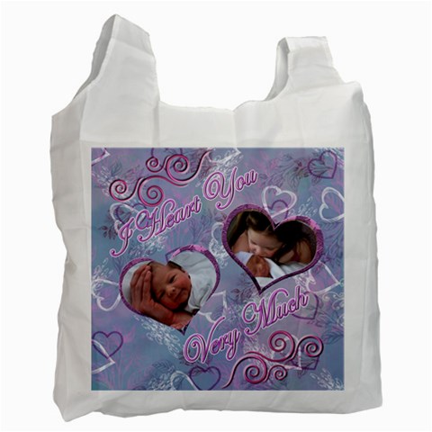 I Heart You Blue Swirl1 Recycle Bag By Ellan Front