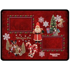 Vintage Christmas santa old fashioned fleece blanket - Fleece Blanket (Large)