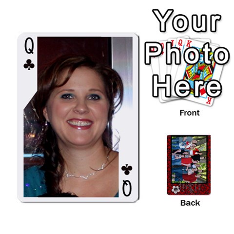 Queen Family Playing Cards By Shari Front - ClubQ