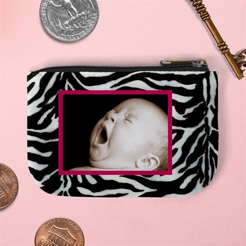 Zebra Pink Mini Coin Purse By Catvinnat Back