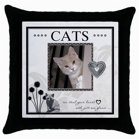 Cats Can Steal Your Heart Throw Pillow Case By Lil Front