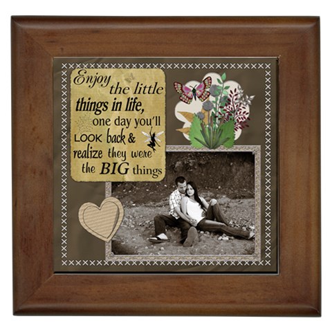 Enjoy The Little Things Framed Tile By Lil Front