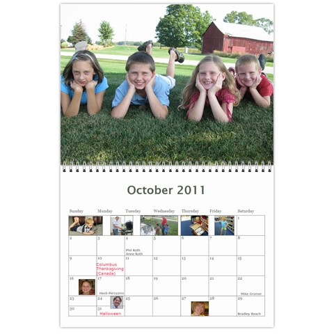 Calendar 2010 Cl By Erica Oct 2011