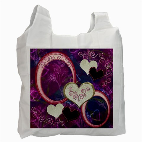 I Heart You Moon 25 Pink Love Recycle Bag By Ellan Front