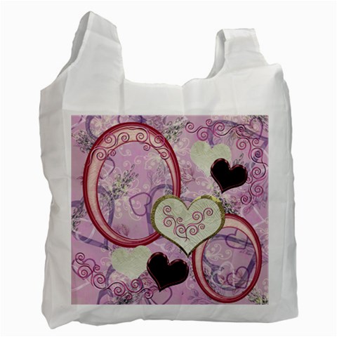 I Heart You Moon 27 Pink Love Recycle Bag By Ellan Front