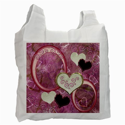 I Heart You Moon 28 Pink Love Recycle Bag By Ellan Front