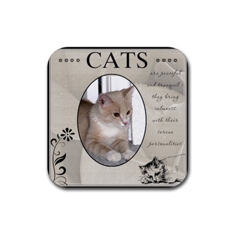 Cats Are Peaceful Coaster By Lil Front
