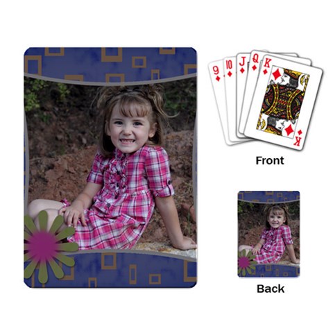 Playing Cards With Flower By Amanda Bunn Back