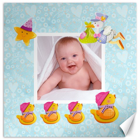 Blanky Bunny Ducks In A Row Nursery Canvas 2 20 X 20 By Catvinnat 19 x19.27  Canvas - 1
