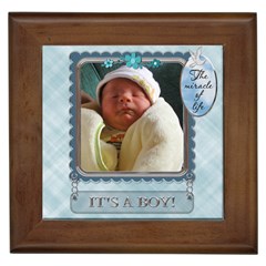 It s A Boy Framed Tile