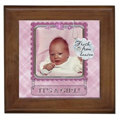 It s A Girl Framed Tile