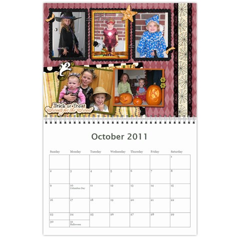 Calendar 2011 By Monica Oct 2011
