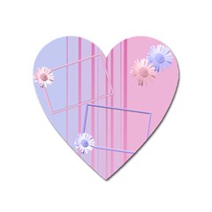 flowers magnet - Magnet (Heart)