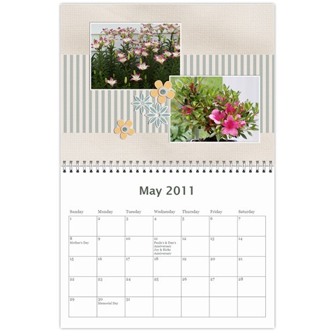 Calendar By Paula Good May 2011