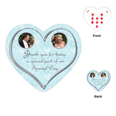 100% Love Heart Wedding Favor Playing Cards By Catvinnat Front