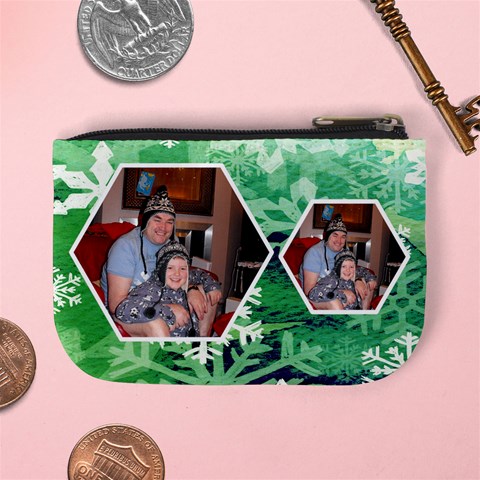I Love Snow Snowflake Mini Coin Purse By Catvinnat Back