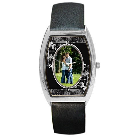 Black Flower Barrel Watch By Lil Front