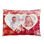 My winter valentine love heart snowflake pillow case
