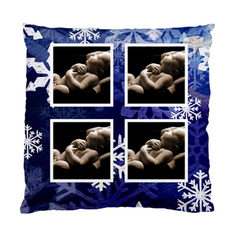 Away In A Manger Snowflake Cushion By Catvinnat Back