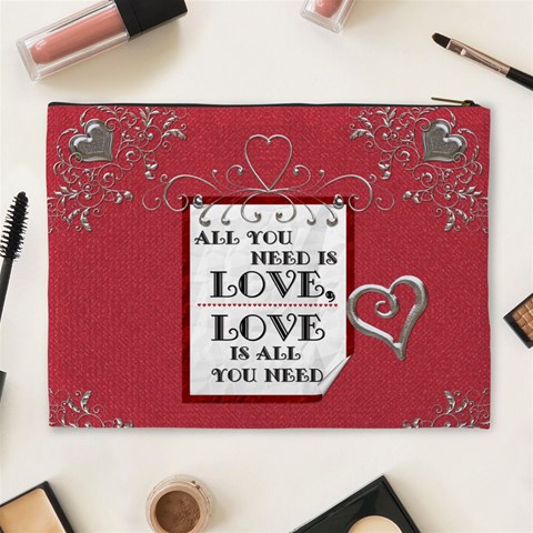 All You Need Is Love Xl Cosmetic Bag By Lil Back