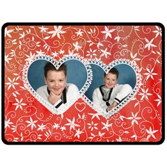 My floral valentine twin love hearts fleece blanket extra large - Fleece Blanket (Large)