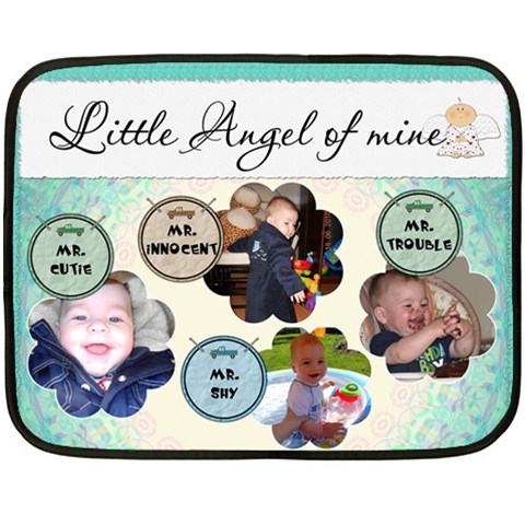 Little Angel Of Mine Boy Mini Fleece Blanket By Lil 35 x27  Blanket