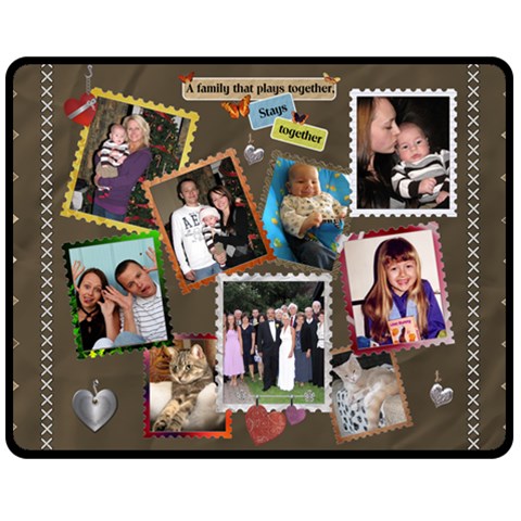 Family Medium Size Fleece Blanket By Lil 60 x50  Blanket Front