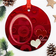 Love Heart red ornament round - Ornament (Round) Love Heart red ornament round - Ornament (Round)