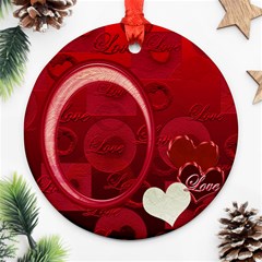 Love Heart red ornament round - Ornament (Round)