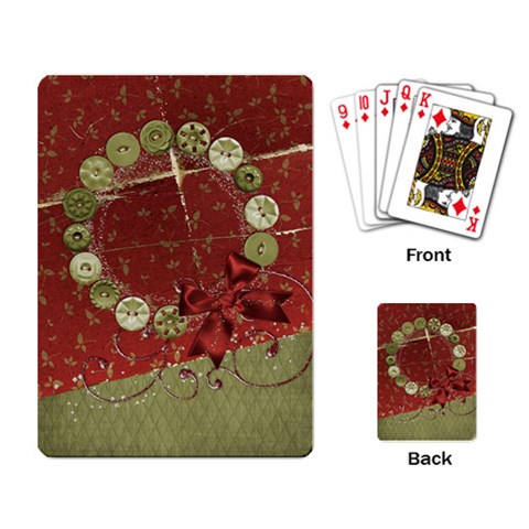 Holiday Wreath Playing Cards By Mikki Back