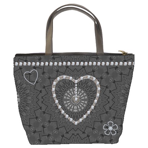 Charcoal Diamond Mom Bucket Bag By Lil Back