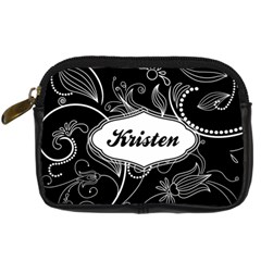 Black & White Swirls Digital Camera Leather Case