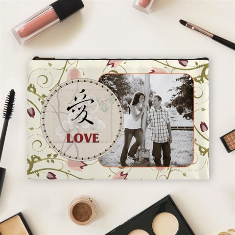 Love Large Cosmetic Bag By Lil Front