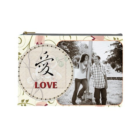 Love Large Cosmetic Bag By Lil Front