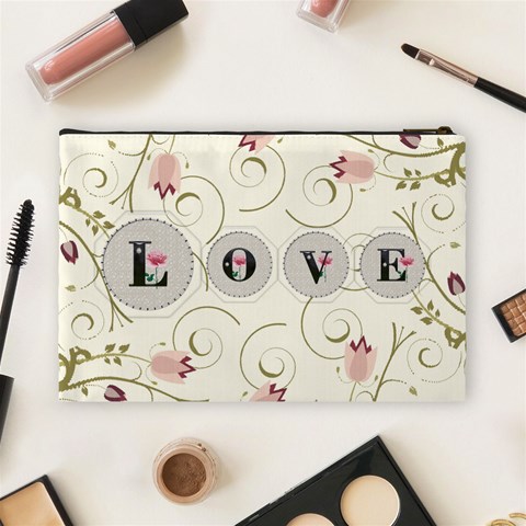 Love Large Cosmetic Bag By Lil Back